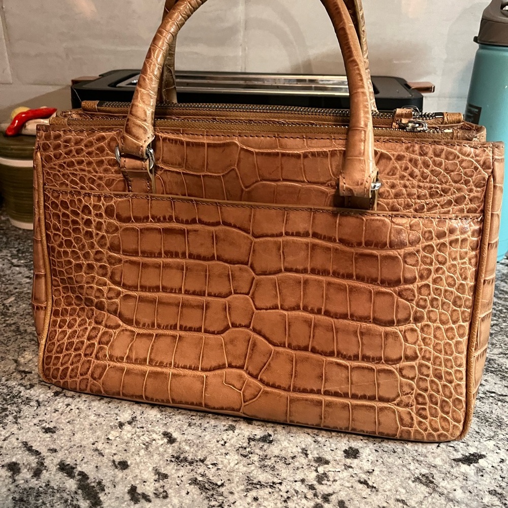 Brighton Crocodile Pattern Triple Compartment Bro… - image 2